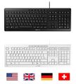 CHERRY STREAM Keyboard PC Tastatur - USB abriebfest ergonomisch LED Tasten Büro