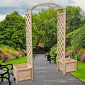 Rankgitter Rosenbogen Spalier Rankhilfe Blumenkübel Torbogen Natur Holz Pergola