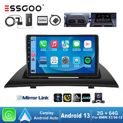 9" Apple Carplay DAB+ Android 13 2+64G Autoradio GPS Cam Für BMW X3 E83 04-2012