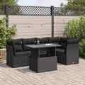 Gartenmöbel Sofa Garnitur Sitzgruppe Lounge 6-tlg. Schwarz Poly Rattan vidaXL