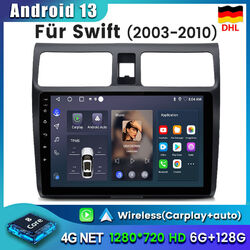 6+128GB Android 13 Autoradio CarPlay GPS Navi DAB DSP Für Suzuki Swift 2003-2010