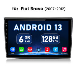 6GB+128GB DAB+ Android 13 Autoradio GPS Für Fiat Bravo CarPlay Navi swc Wifi DSP