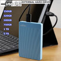 UnionSine 500GB 1TB 2TB Externe Tragbare Festplatte 2,5" USB3.0 PC Laptop TV HDD