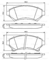 BOSCH Bremsbelagsatz, Scheibenbremse Vorderachse u.a. für CADILLAC, CHEVROLETDie Nr.1* für Autoteile: Top-Preis-Leistungs-Verhältnis