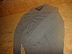 V- Pullover v. Tommy Hilfiger Gr.L grau m. Cashmere