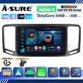 4+64G Android 14 Autoradio Carplay DAB+Kamera GPS Für VW Sharan 7N Seat Alhambra