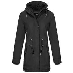 Ragwear Damen Winter Übergangs Jacke Mantel Parka mit Kapuze gefüttert Teddyfell