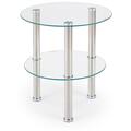 Beistelltisch Kaffeetisch 45x48x45 cm Edelstahl Silber Glas Sofatisch Dekotisch