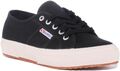 Superga 2750 Cotu Unisex Schnür-Canvas-Turnschuhe in schwarz weiß Größe UK 3 - 12