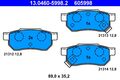 Bremsbelagsatz Scheibenbremse ATE 13.0460-5998.2 für HONDA CIVIC ROVER MG ACCORD