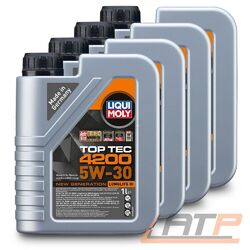 4x 1 L LITER LIQUI MOLY TOP TEC 4200 5W-30 MOTOR-ÖL MOTOREN-ÖL 31918410### GANZJAHRESÖL FÜR BENZIN UND DIESELMOTOREN ###