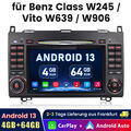 Autoradio Für Mercedes-Benz A B Klasse Vito W169 W639 W245 GPS Navi Android 13.0