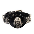 3D Skelet Schädel Kopf Gothic Punk PU Leder Armband für Herren - Mode Schmuck