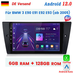 6+128G Carplay Autoradio Für BMW 3ER E90 E91 E92 E93 Android12 GPS NAVI SAT DAB+