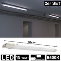 Wannenleuchte Feuchtraumlampe Deckenlampe LED Kellerlampe Garagenlampe 6500K 2x