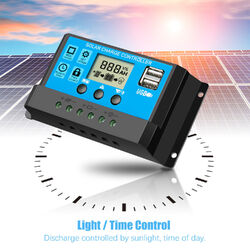 PWM 30A Solarladeregler Solar Regler Photovoltaik Panel Dual USB 12V/24V Aout