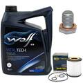 Motoröl Set 5W40 5 Liter + Ölfilter + Schraube für BMW 5er 520i E60 163 170 PS