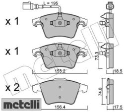 metelli 22-0552-1 Bremsbelagsatz für Scheibenbremse Bremsbelagsatz für VW 