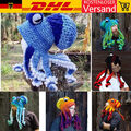 Fun Octopus Bart Winter Warme Strickmütze Tintenfisch Strickmütze Beanie Kostüm