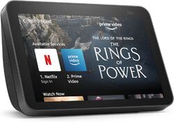 Amazon Echo Show 8, 2. Gen, HD Smart Display mit Alexa & 13MP Kamera, Anthrazit