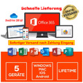 Microsoft Office 365 Pro Plus für 5 Geräte - lebenslanges Konto für Mac Win iOS