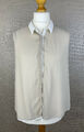 s.Oliver Premium Damen Gr. 42 Chiffon Top Bluse Hemdbluse beige Shirt 5B7