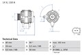 BOSCH Lichtmaschine Generator Lima 0 986 045 390 +122.59€ Pfand für VW CADDY 3 5