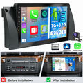 1+32G Android 13 Apple Carplay RDS Autoradio GPS Navi KAM Für BMW E39 E53 X5 5er