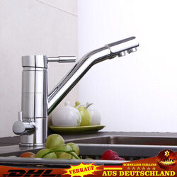 3-in-1 Küche Wasserfilter Armatur 3 Wege Wasserhahn Osmose Anlage Tap Drehbar DE