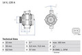 Bosch 0986044020 Generator für OPEL SAAB