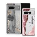 Personalisiert Brauch Name Roségold Marmor Gel Handyhülle für Google Pixel 9 8 7