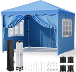 Pavillon 3x3 m Wasserdicht Faltpavillon Pop Up Partyzelt Gartenzelt UV Schutz 50