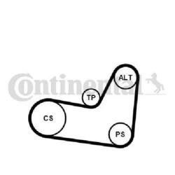 Original CONTINENTAL CTAM Keilrippenriemensatz 6PK1070K2 für Seat Skoda VW