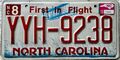 North Carolina First in Flight USA Führerschein Nummernschild JJH 9238