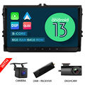 CAM+DVR+DAB+9" Android 13 8Kern 6+64 Autoradio Navi CarPlay Für VW Golf 6 Passat