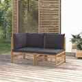 Garten Lounge Set Gartenmöbel Sitzgruppe Sofa 2-tlg. mit Kissen Bambus vidaXL