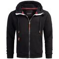 A. Salvarini Herren Sweatjacke Kapuzenpullover Jacke Kapuze Hoodie O292 Schwarz