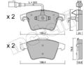 1x 22-0552-2 METELLI Bremsbelagsatz, Scheibenbremse für VW