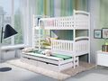 Kinderbett Etagenbett Hochbett Kinder Bett Holz 3 Betten Stockbett 90x200 Weiss