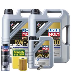 Motoröl 5W30 LIQUI MOLY Special Tec F 11L+MANN Ölfilter+Spülung+Ölablassschraube