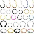 NASENPIERCING NASENRING PIERCING EDELSTAHL RING SEPTUM BCR HUFEISEN FAKE CLICKER
