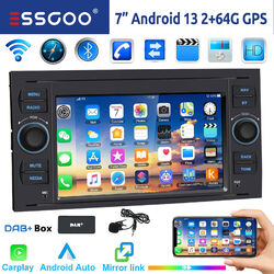 DAB+ 64G Android 13 Autoradio Carplay Für Ford Focus C S Max Transit Kuga Mondeo