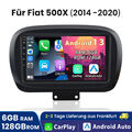 6+128G 9"Android 13 Autoradio Carplay Für Fiat 500x 14-2020 GPS Navi WIFI BT DAB