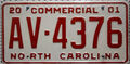 North Carolina USA Nummernschild US Kennzeichen License Plate Schild [AV 4376]