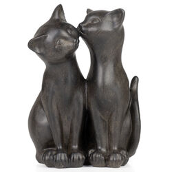 Deko Figur Katze Schwarz Paar 17cm Höhe Dekokatze Katzenpärchen Kater Dekofigur 