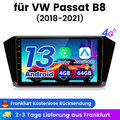 4+64GB Android 13 Für Passat B8 2015-2021 Carplay Autoradio GPS NAVI BT WIFI RDS