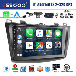 DAB+ CarPlay Autoradio Android 13 32G GPS Navi RDS MIK KAM Für Mazda 3 2010-2013