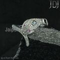 Natürlich Blauer Saphir Rubin Edelstein Pave Diamantring 925 Sterlingsilber Ring