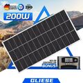 Solarpanel 200W Solarmodul Solarzelle 12 Volt 12V Photovoltaik 1260x760x30 0%MwS