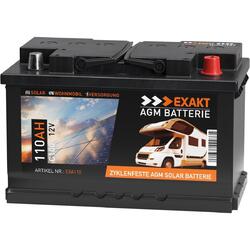 AGM Solarbatterie 110Ah 12V Wohnmobil Versorgung Boot Solar Batterie Gel 100Ah++ANGEBOT ++ AGM SOLAR BATTERIE - 100% WARTUNGSFREI 